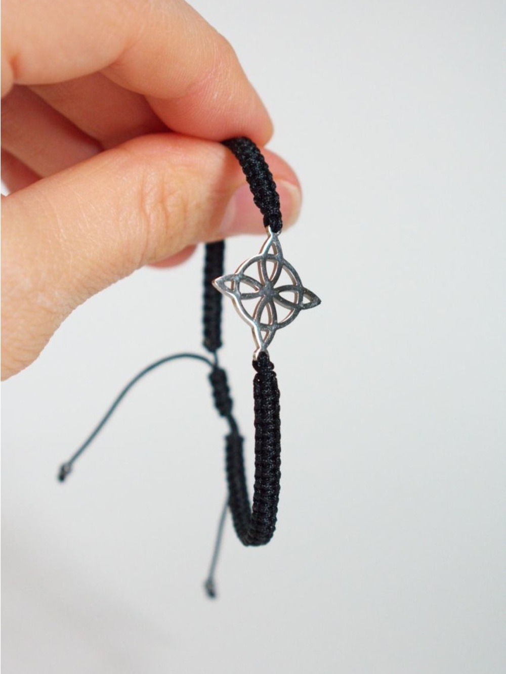 Celtic Knot Charm Bracelet, Adjustable Cord Witch Knot Bracelet
